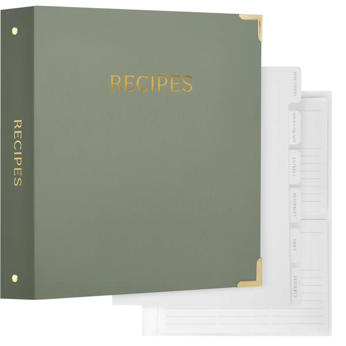 ZICOTO Recipe Binder with Waterproof Cloth Cover & Plastic Sleeves | Organize Family Recipes in Style - view 8