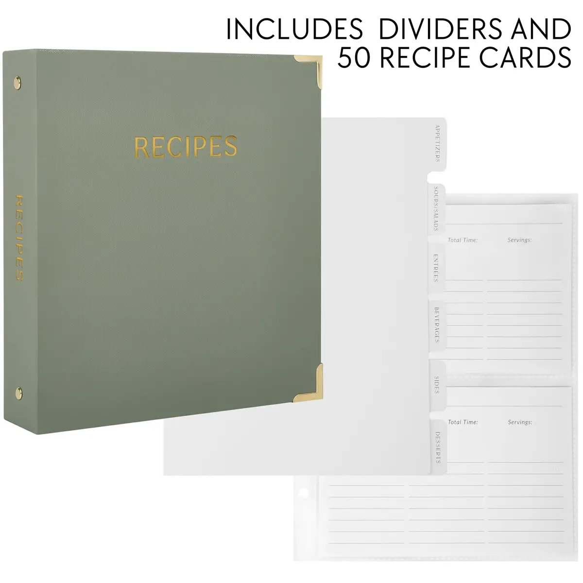 ZICOTO Recipe Binder with Waterproof Cloth Cover & Plastic Sleeves | Organize Family Recipes in Style - view 4