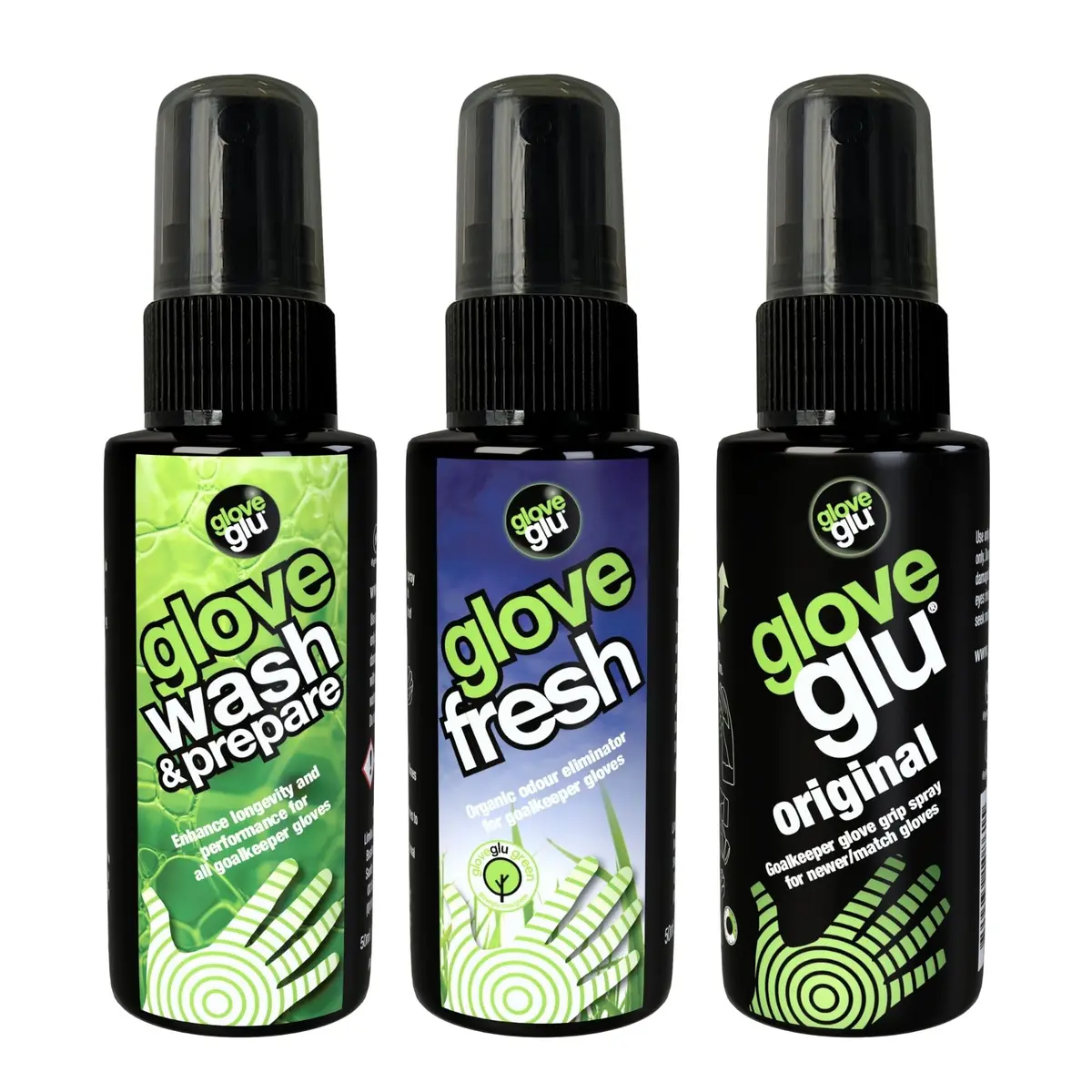 Gloveglu Glove Care Essentials Wash Fresh Grip Spray 3 x 1.7 floz (50.3 ml) | Ultimate Goalkeeper Glove Care System - view 2