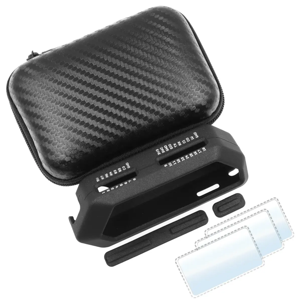 HCJYC 5-in-1 Flipper Zero Accessory Kit with Silicone Case & EVA Carry Case - Black Set - view 5