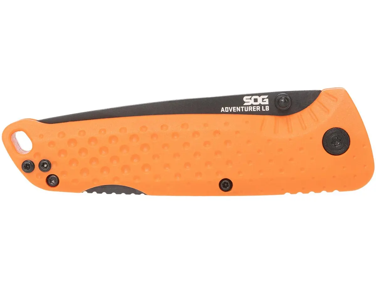SOG Adventurer LB 3" Folding Knife | CRYO 5CR15MOV Steel | GRN Handle | Lock-Back, Blaze Orange/Black - view 5