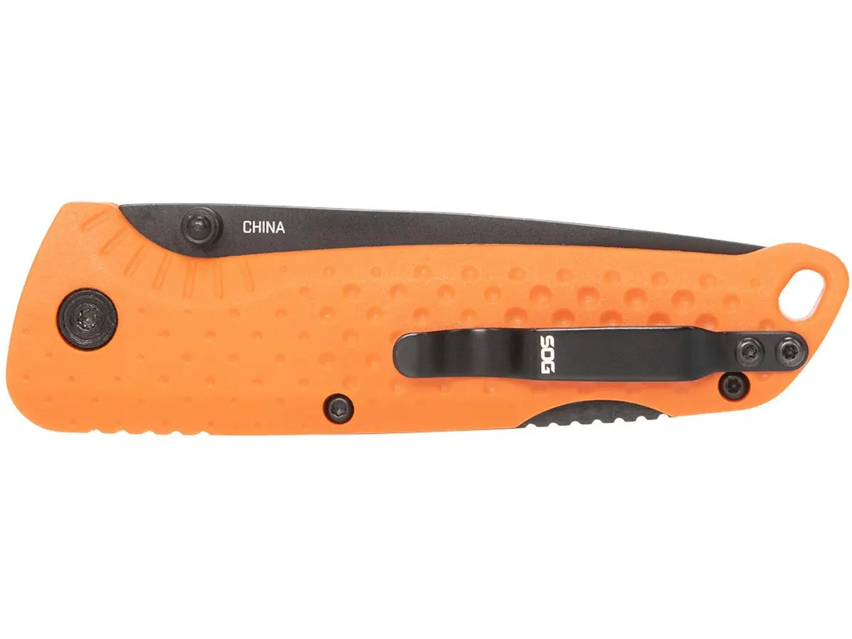 SOG Adventurer LB 3" Folding Knife | CRYO 5CR15MOV Steel | GRN Handle | Lock-Back, Blaze Orange/Black - view 6
