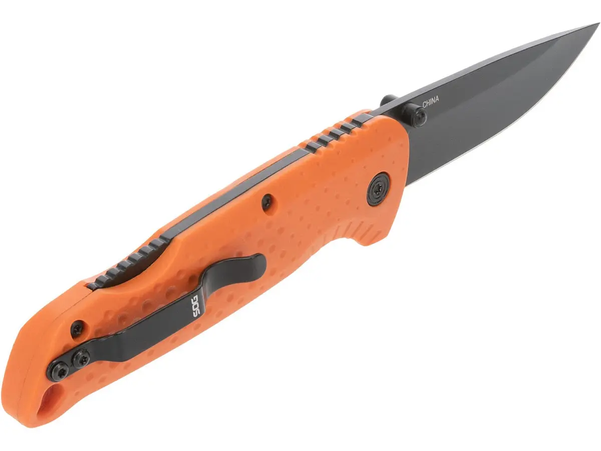 SOG Adventurer LB 3" Folding Knife | CRYO 5CR15MOV Steel | GRN Handle | Lock-Back, Blaze Orange/Black - view 4