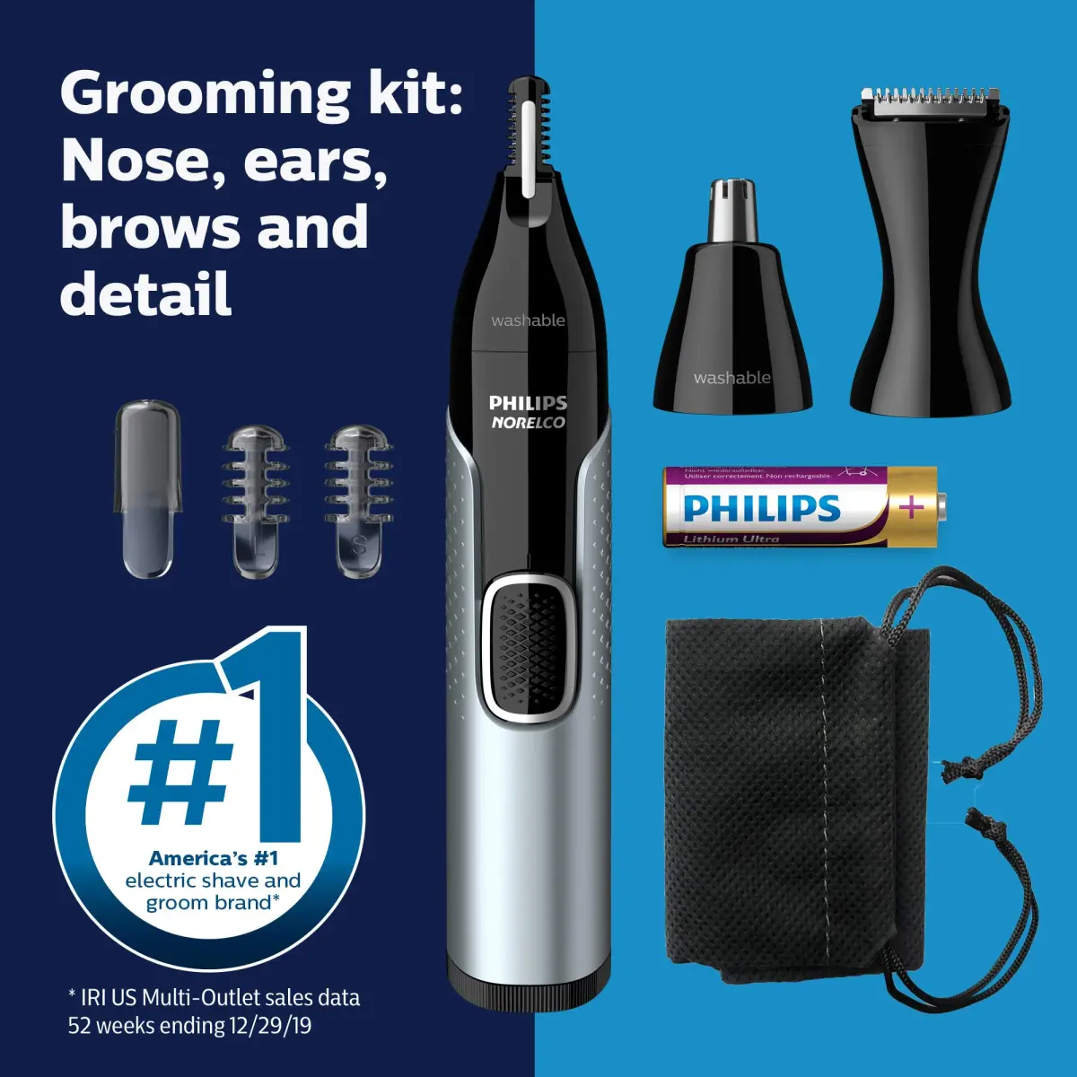 Philips Norelco Nose Trimmer 5000 for Men, NT5600/62 | Precision Grooming Kit with Protective Guard System - view 6