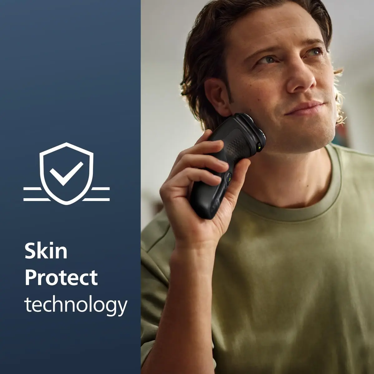 Philips Norelco 3900 Series Electric Shaver Storm Blue | Wet & Dry, Self-Sharpening Blades, 60 Min Battery - view 4