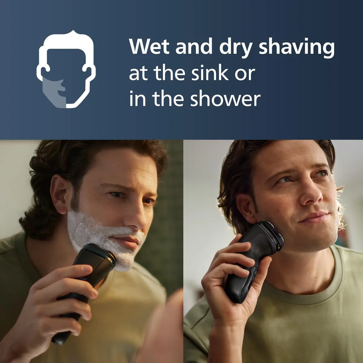 Philips Norelco 3900 Series Electric Shaver Storm Blue | Wet & Dry, Self-Sharpening Blades, 60 Min Battery - view 8