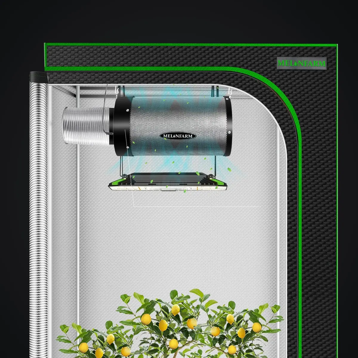 MELONFARM Air Filtration Kit 4" | Low Noise Carbon Filter with 12-Speed Controller (4"x12.6") - view 7