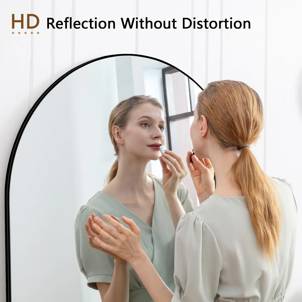 Dolonm 64x21 Inch Arch Full Length Mirror | Aluminum Alloy Frame, Large Free-Standing or Wall-Hanging - view 7