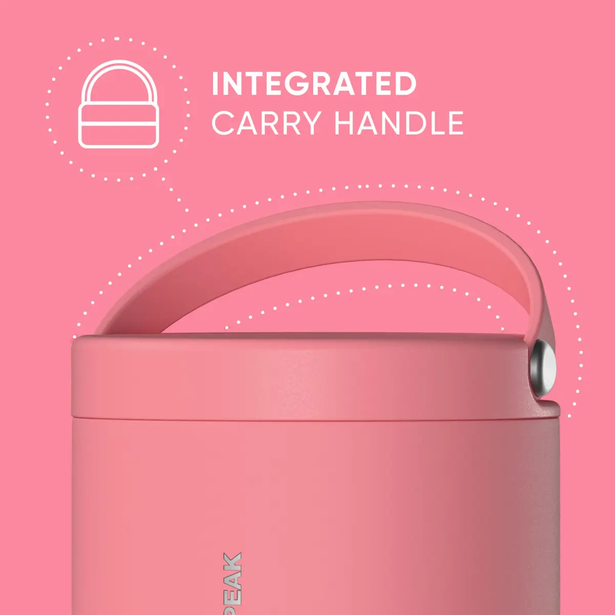 Hydrapeak 18oz (535ml) Stainless Steel Vacuum Insulated Food Jar | Hot Food & Cold Food, Wide Mouth Leak-Proof Soup Jar with Handle (Neon Crush) - view 2