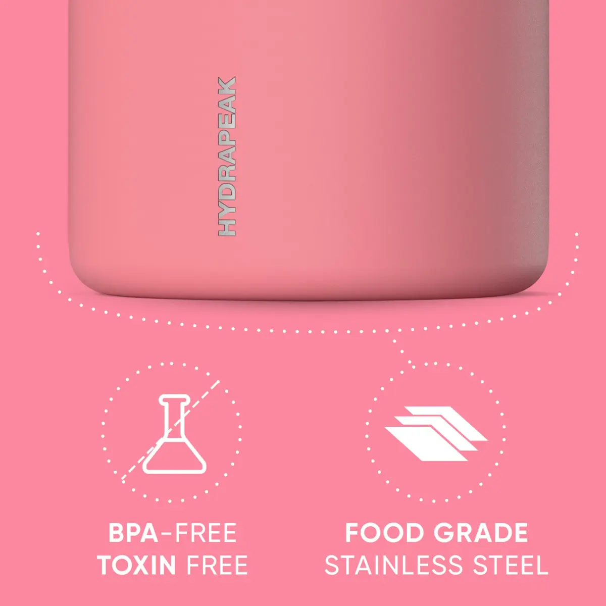 Hydrapeak 18oz (535ml) Stainless Steel Vacuum Insulated Food Jar | Hot Food & Cold Food, Wide Mouth Leak-Proof Soup Jar with Handle (Neon Crush) - view 4