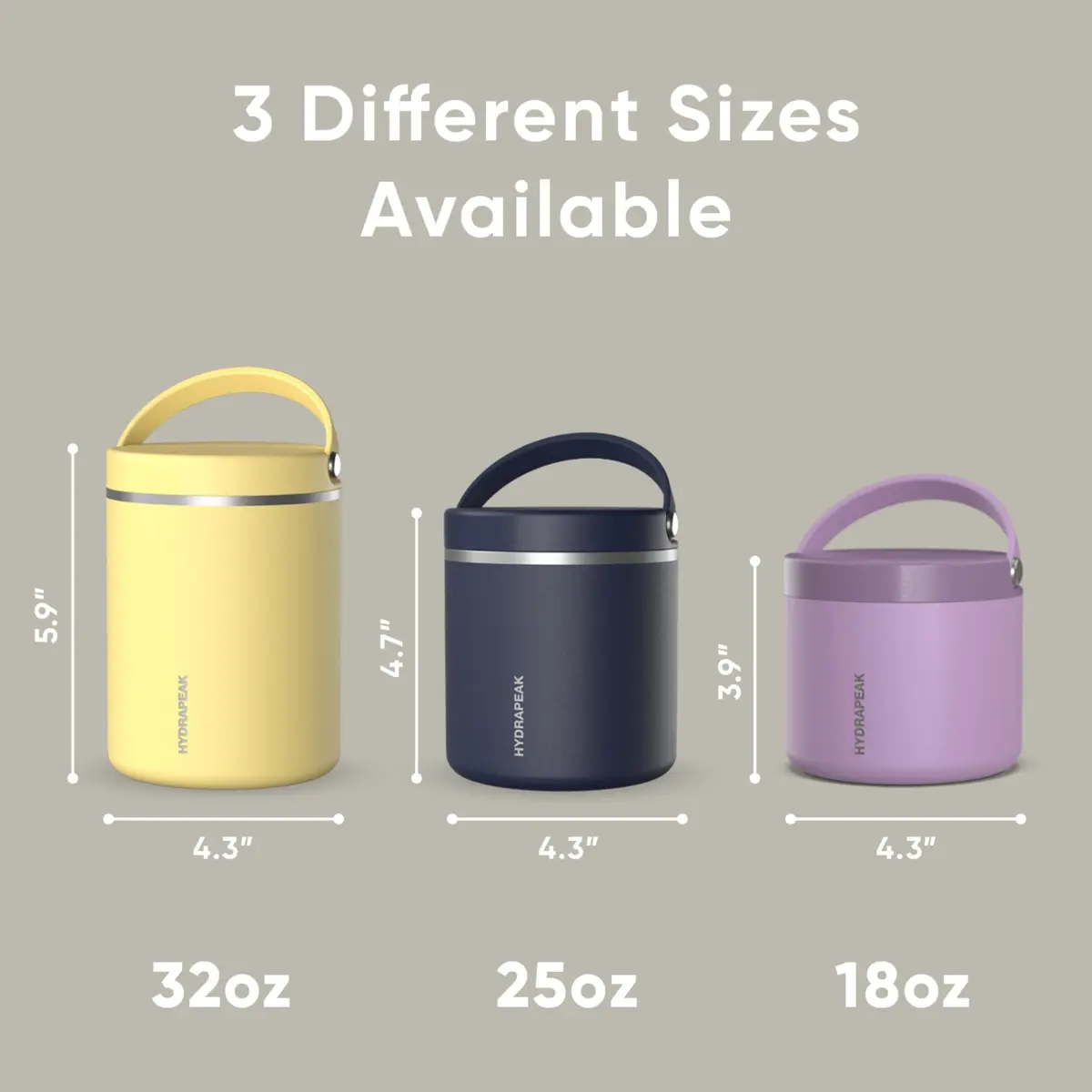 Hydrapeak 25oz Stainless Steel Vacuum Insulated Food Jar | 710ml (25 fl oz) Wide Mouth Leak-Proof Soup Container for Hot & Cold Food - view 5