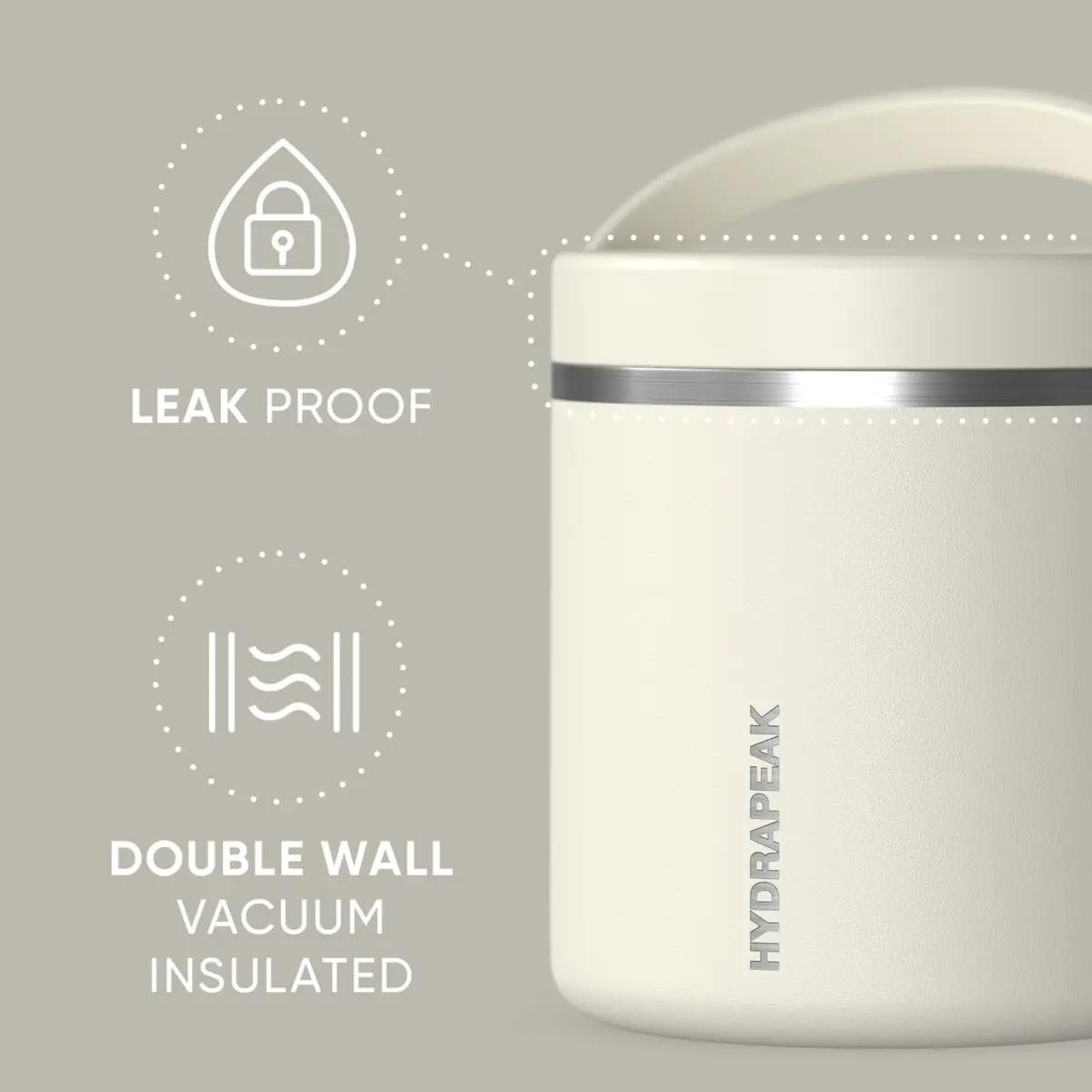 Hydrapeak 25oz Stainless Steel Vacuum Insulated Food Jar | 710ml (25 fl oz) Wide Mouth Leak-Proof Soup Container for Hot & Cold Food - view 2