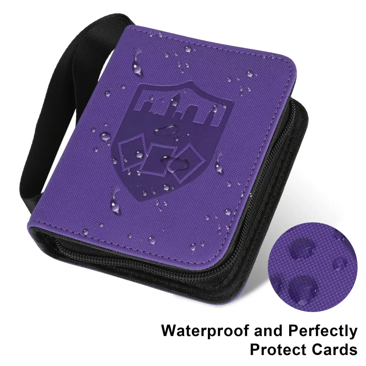 GERMUN Mini Card Binder 1 Pocket, 80 Pockets Trading Card Album Folder with 40 Sleeves Double Sided, Purple - view 4