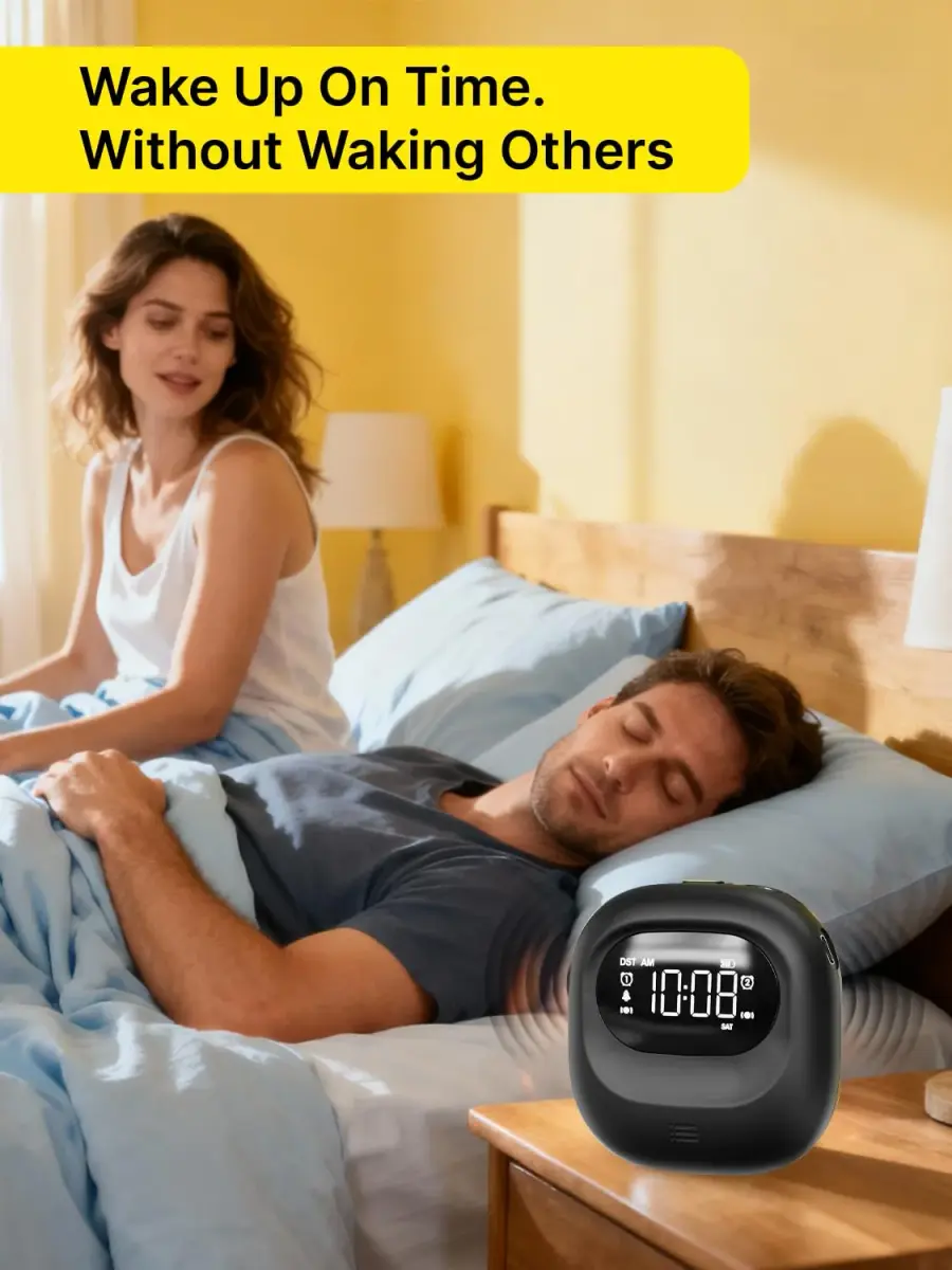 ROCAM Vibrating Alarm Clock Bed Shaker with 3000mAh Battery | Rechargeable, Silent Wake-Up, Dual Alarms, Travel-Friendly - view 3