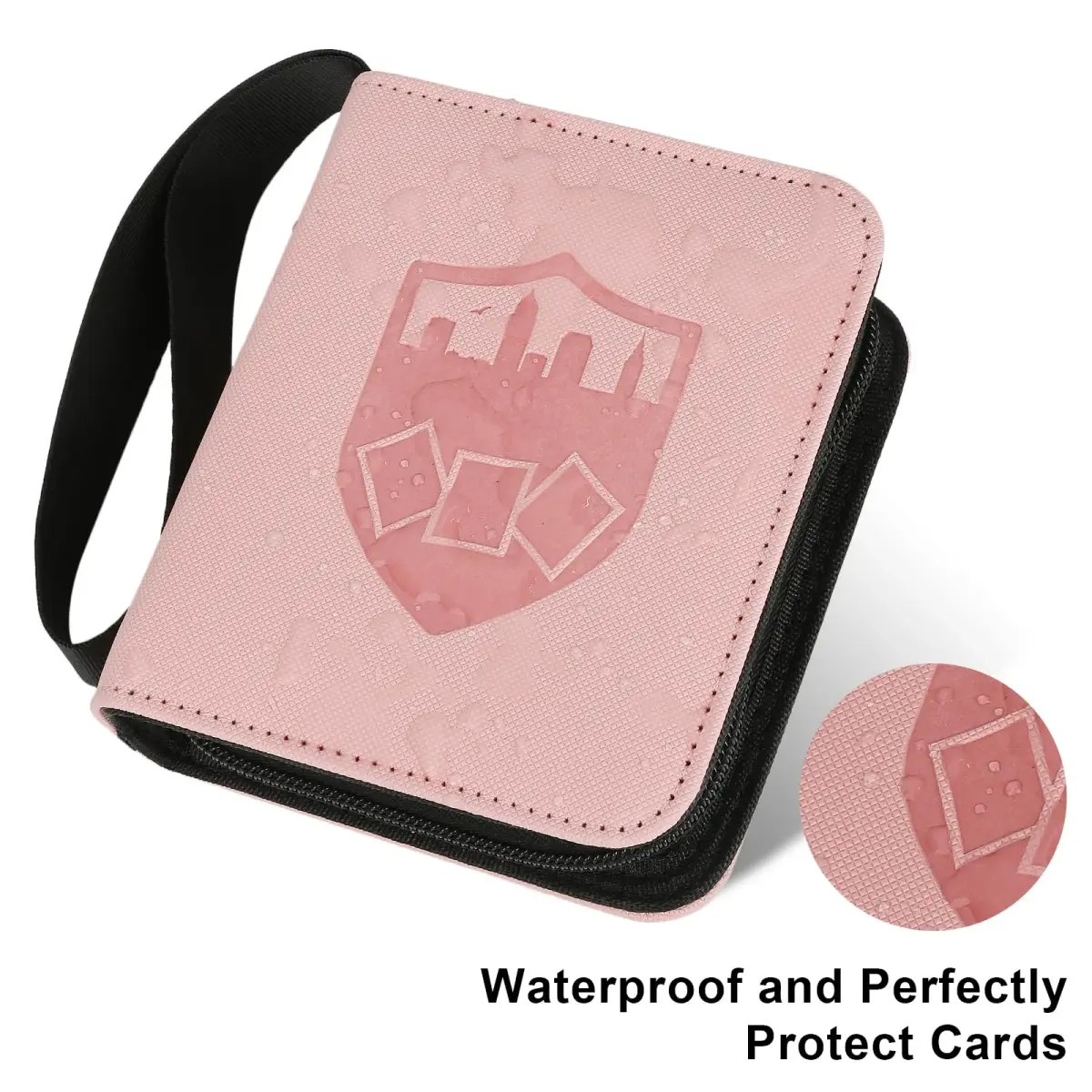GERMUN Mini Card Binder 1 Pocket 80 Pockets Trading Card Album Folder with 40 Sleeves Double Sided - Pink - view 4