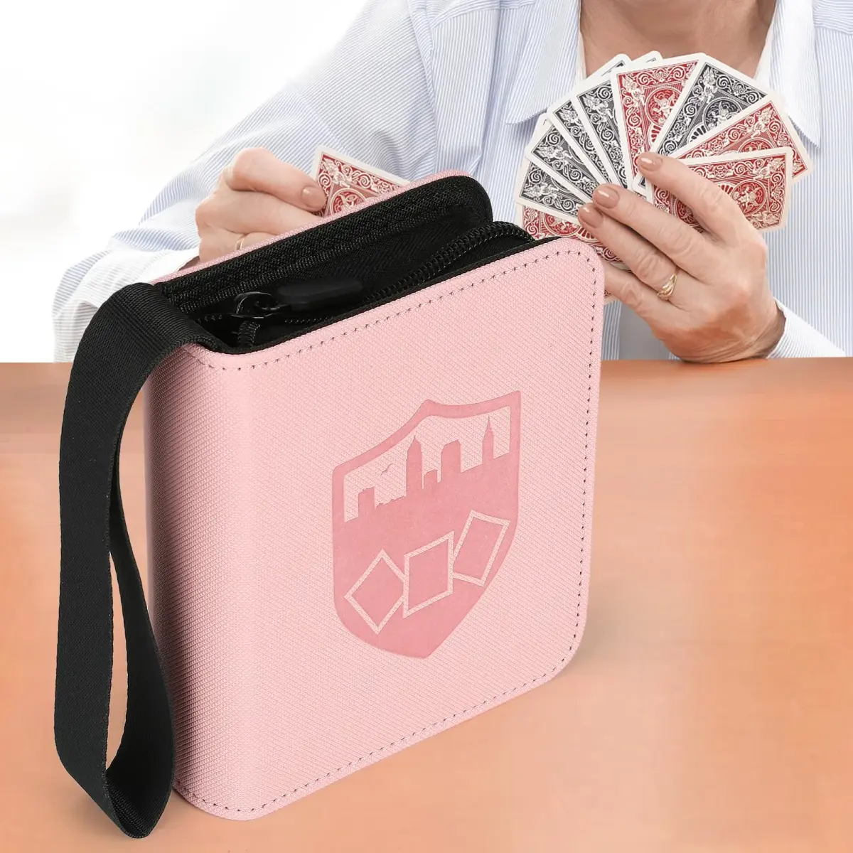GERMUN Mini Card Binder 1 Pocket 80 Pockets Trading Card Album Folder with 40 Sleeves Double Sided - Pink - view 7