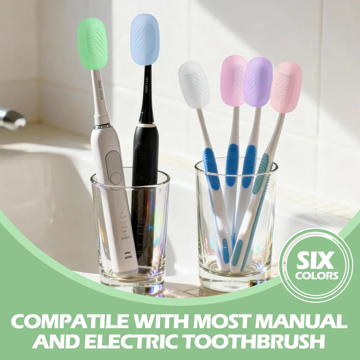 Lapfoon 6 Pack Toothbrush Covers, Silicone Tooth Brush Cover Cap | Family Pack & Travel Friendly - view 7