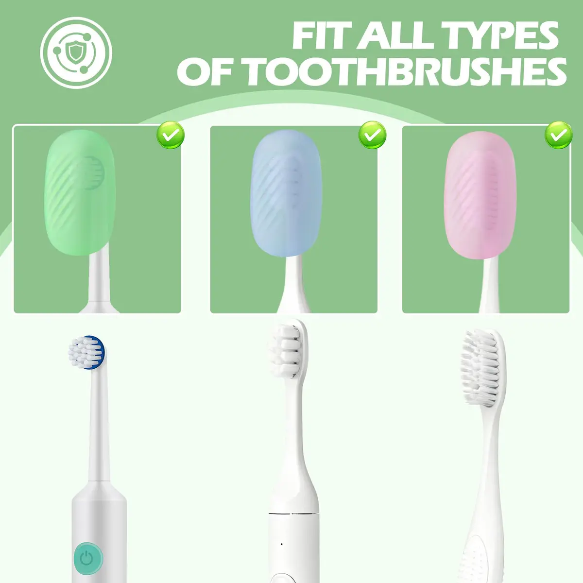 Lapfoon 6 Pack Toothbrush Covers, Silicone Tooth Brush Cover Cap | Family Pack & Travel Friendly - view 2