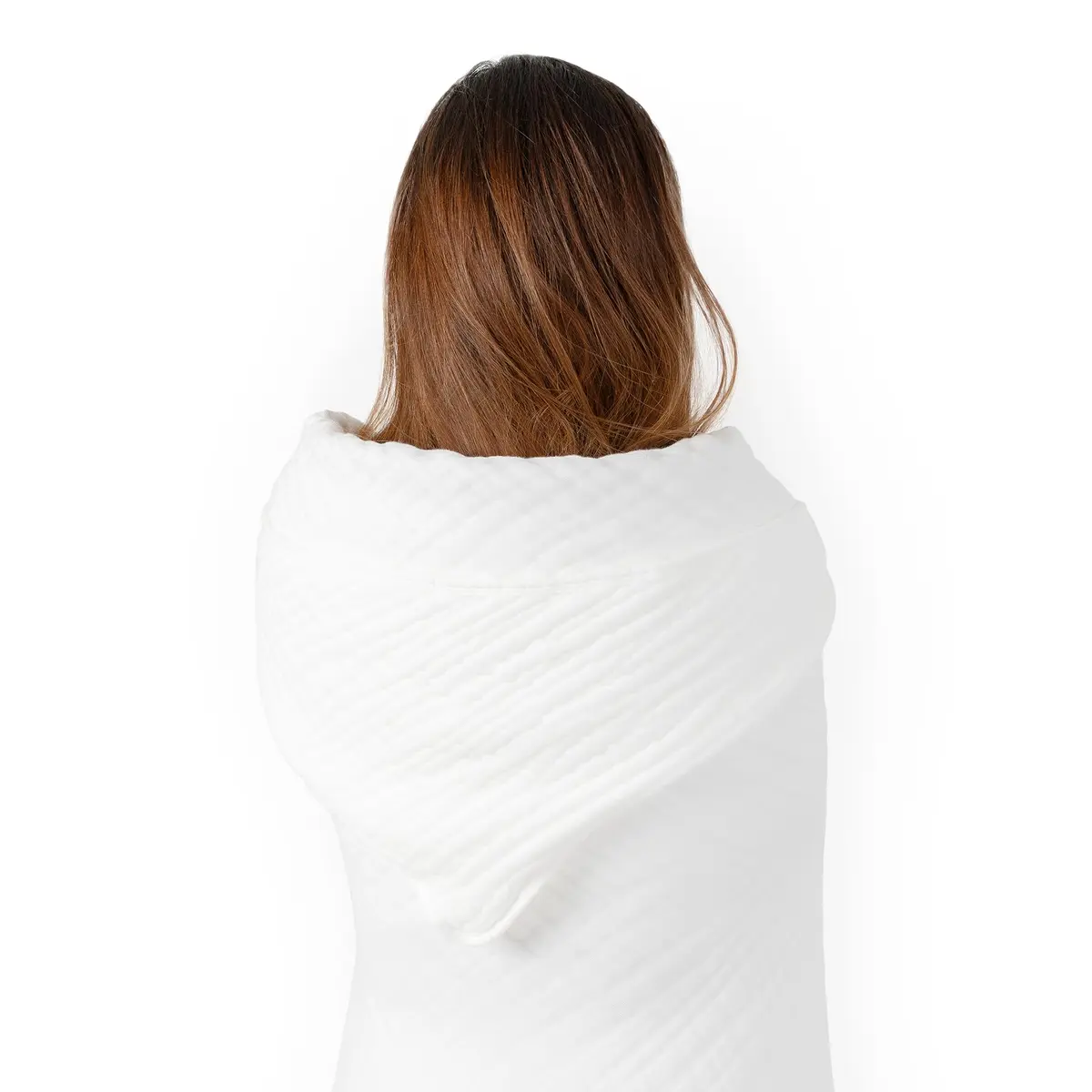 Comfy Cubs Adult Hooded Towel - Large 58'' x 58'', Soft, Absorbent, Stylish Dual-Function Muslin Towel Hoodie for Bath, Relaxation, and Everyday Use - White - view 6