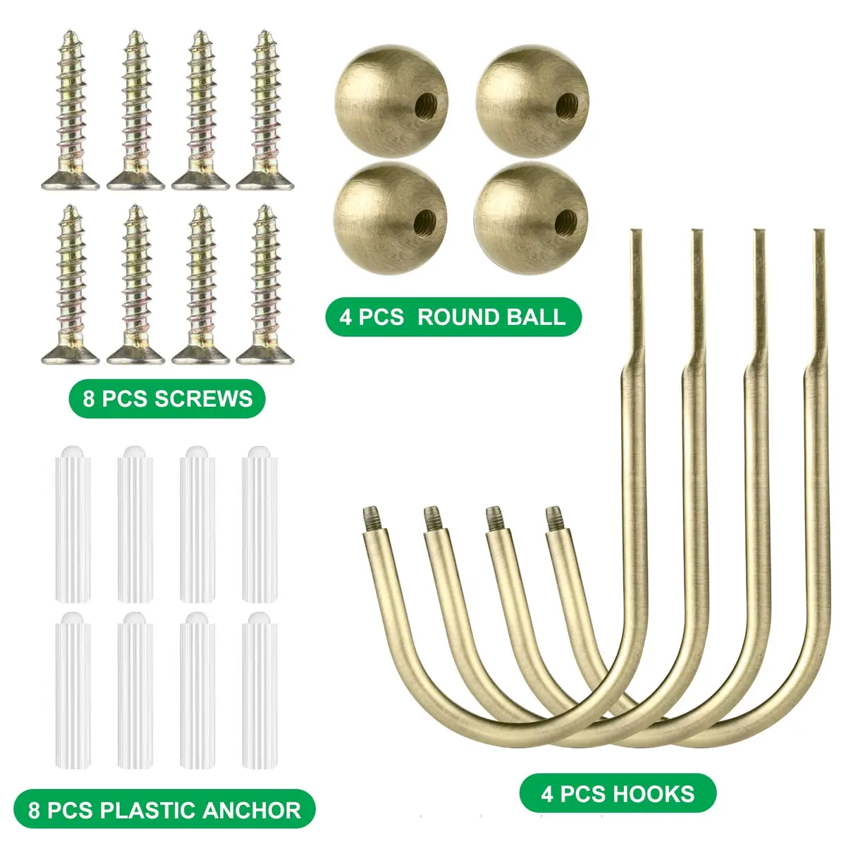 Gobutend Curtain Holdbacks 4pcs Antique Brass Wall Mount Drapery Tiebacks | Durable & Elegant - view 6