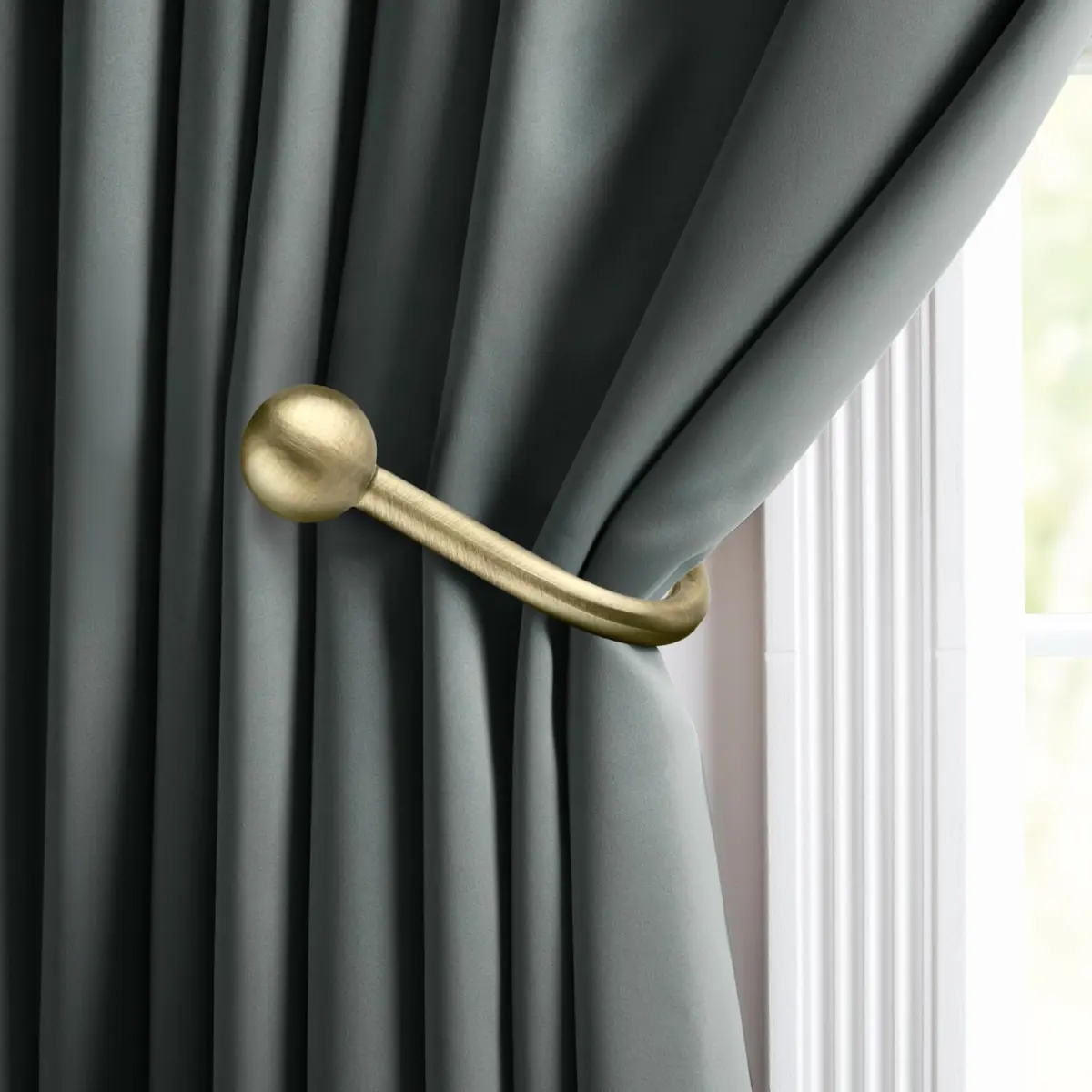 Gobutend Curtain Holdbacks 4pcs Antique Brass Wall Mount Drapery Tiebacks | Durable & Elegant - view 2