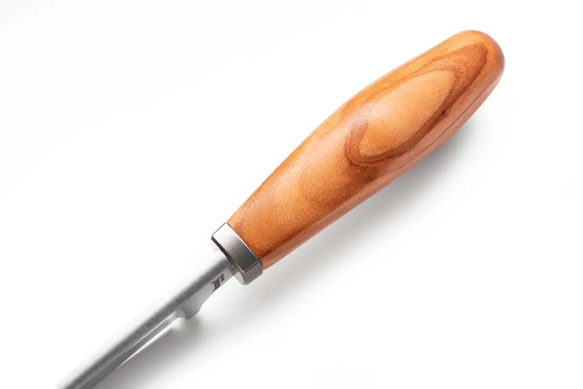 LionSteel WILLY Compact Fixed Blade Knife | Italian M390 Steel, Solid Handle, Titanium Guard (Olive Wood) - view 2