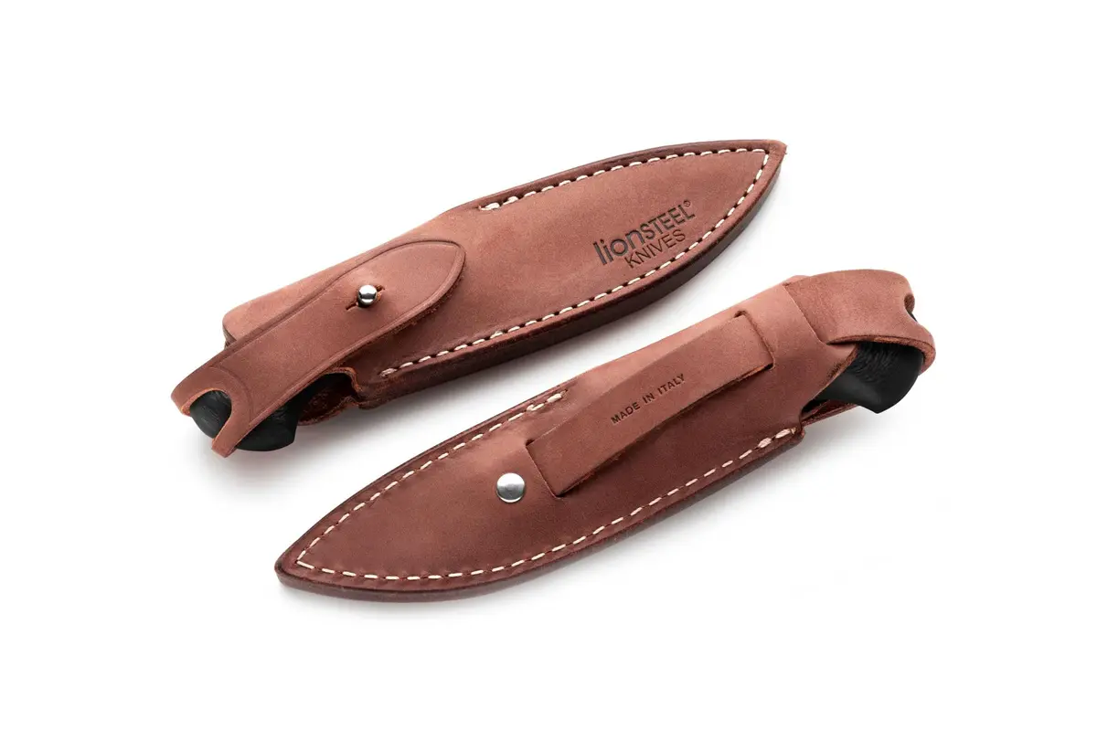LionSteel WILLY Compact Fixed Blade Knife | Italian M390 Steel, Solid Handle, Titanium Guard (Green Micarta) - view 2