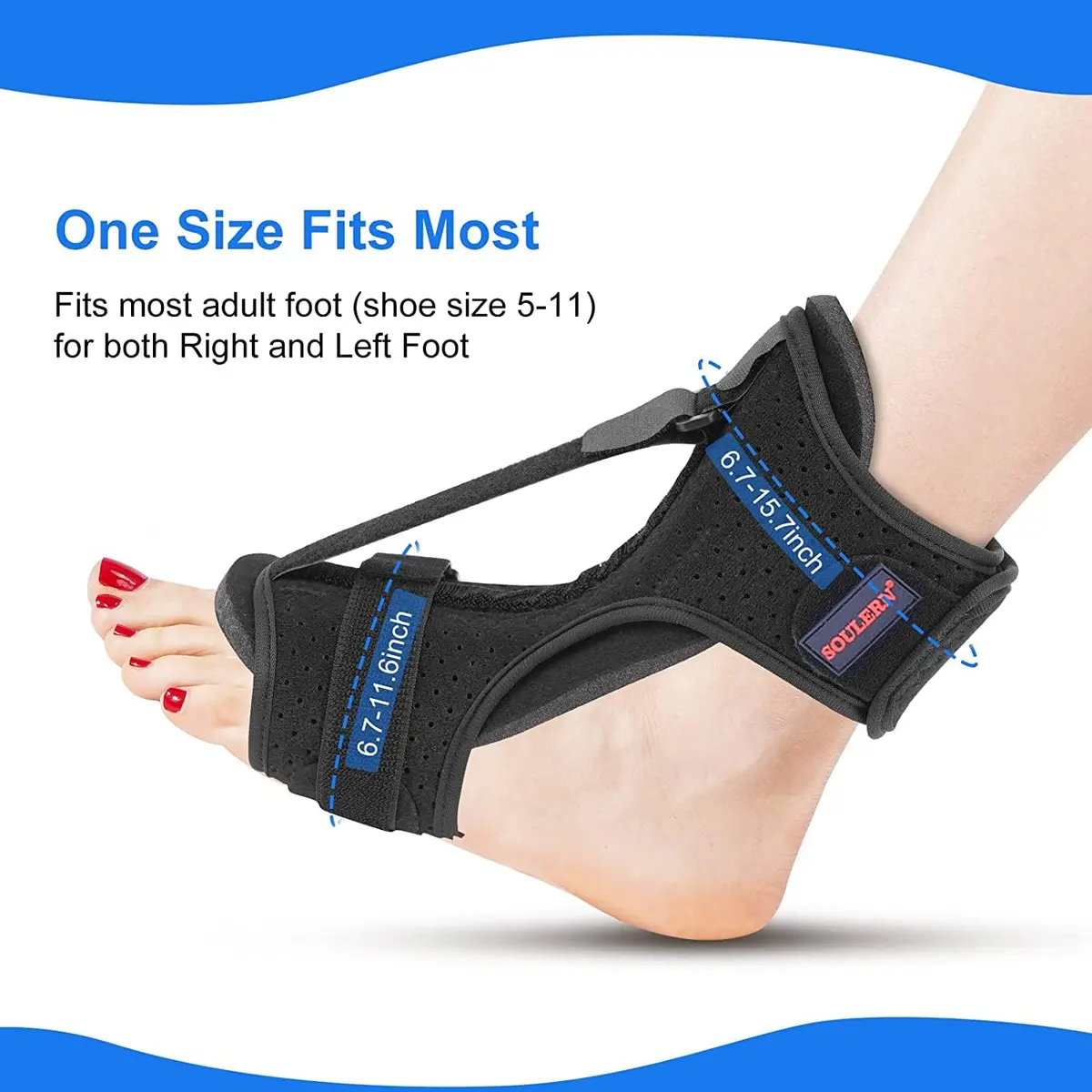 soulern Plantar Fasciitis Night Splint 2 Pack | Adjustable Dorsal Foot Orthotic for Heel Pain Relief - view 5