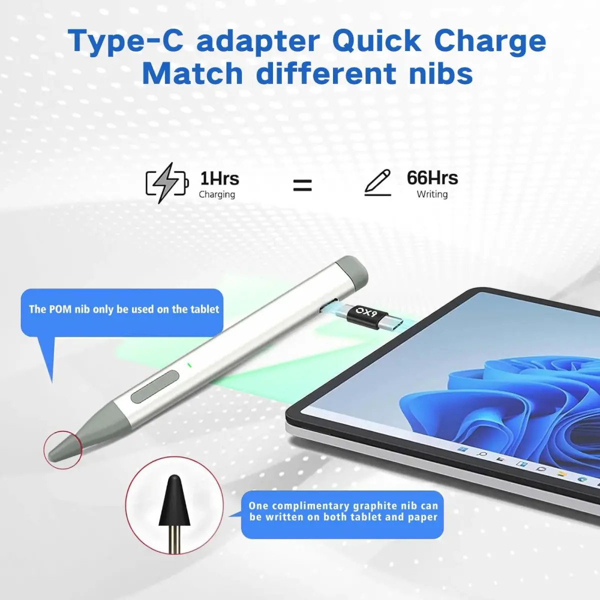 JvKzaen Slim Pen 2 for Microsoft Surface | 4096 Pressure, Eraser, Palm Rejection, Type-C Charge - view 5