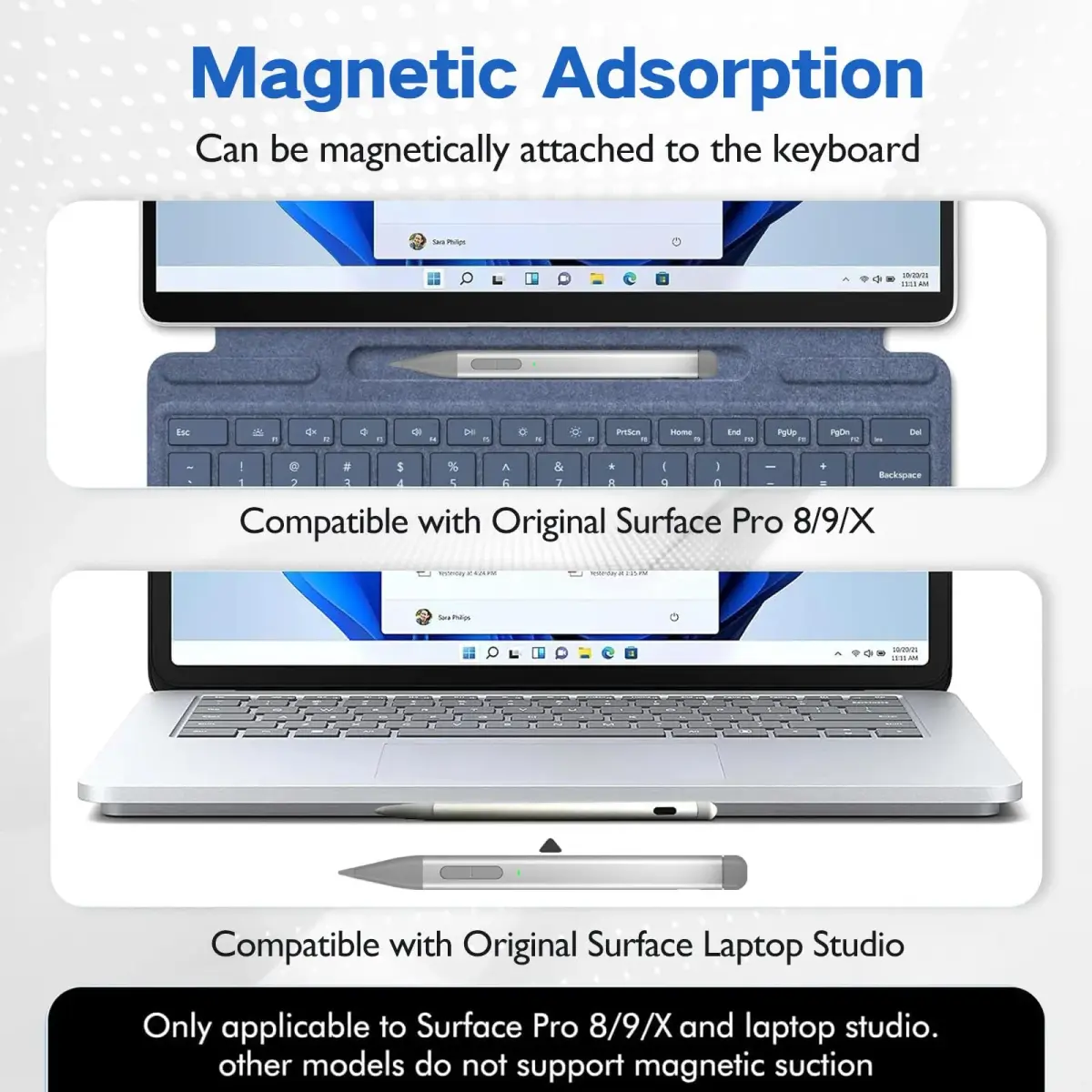 JvKzaen Slim Pen 2 for Microsoft Surface | 4096 Pressure, Eraser, Palm Rejection, Type-C Charge - view 6