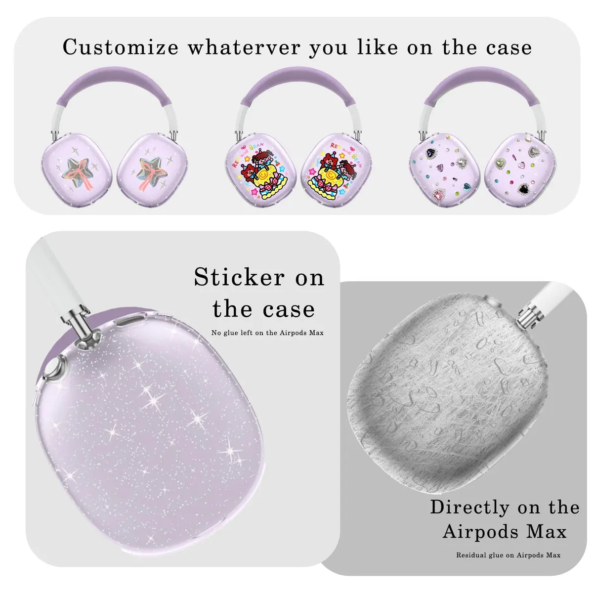 Aiaabq AirPods Max Case Cover | Anti-Scratch Silicone & TPU, Clear, Skin Scratch Proof, 3-in-1 for AirPods Max - view 5