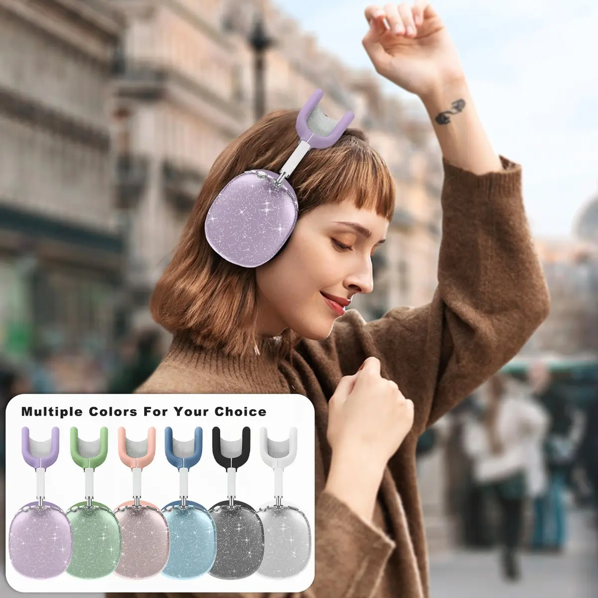 Aiaabq AirPods Max Case Cover | Anti-Scratch Silicone & TPU, Clear, Skin Scratch Proof, 3-in-1 for AirPods Max - view 6