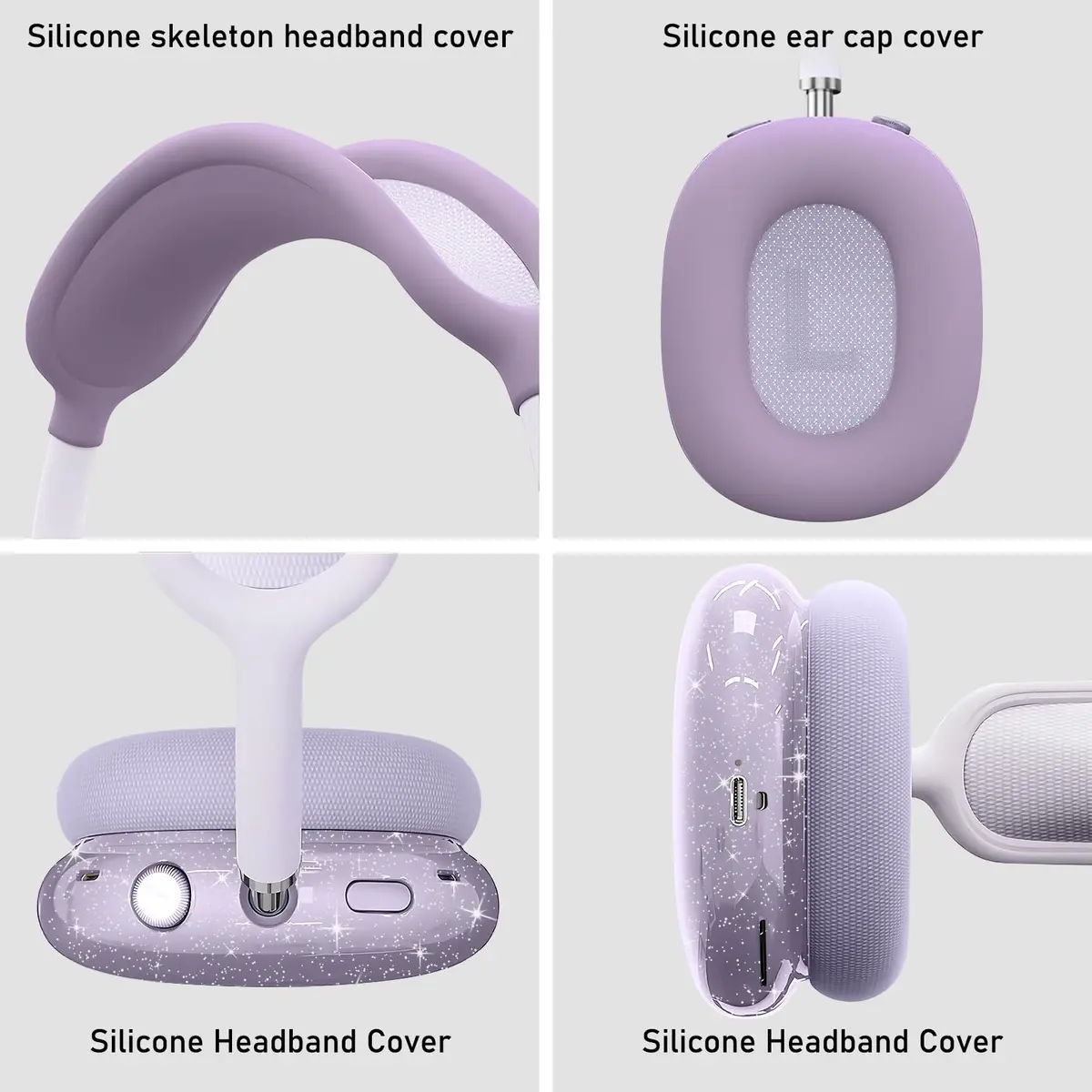 Aiaabq AirPods Max Case Cover | Anti-Scratch Silicone & TPU, Clear, Skin Scratch Proof, 3-in-1 for AirPods Max - view 3