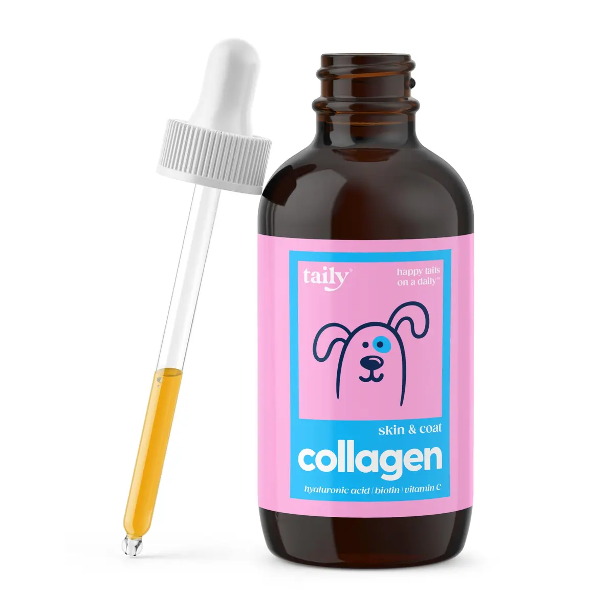 Taily Liquid Collagen for Dogs & Cats, 4 Fl Oz | Itch & Coat Support with Grass Fed Collagen - main product image