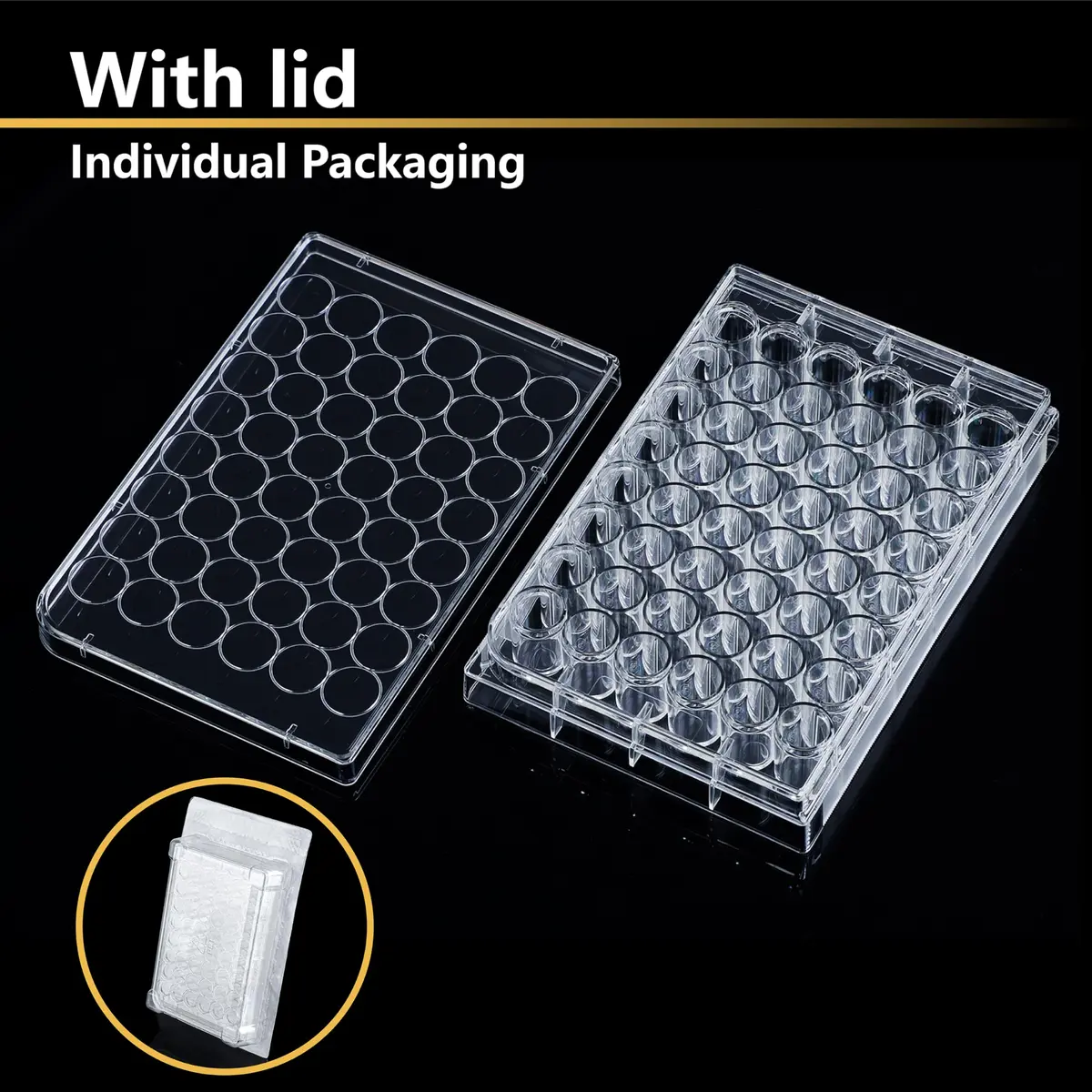 4E's USA 48 Well Cell Culture Plate with Lid | Tissue Culture Treated, Sterile, High Clarity (70-120 chars) - view 6