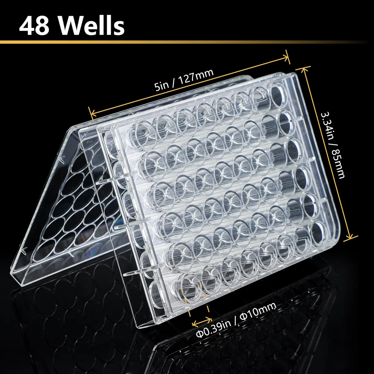 4E's USA 48 Well Cell Culture Plate with Lid | Tissue Culture Treated, Sterile, High Clarity (70-120 chars) - view 2