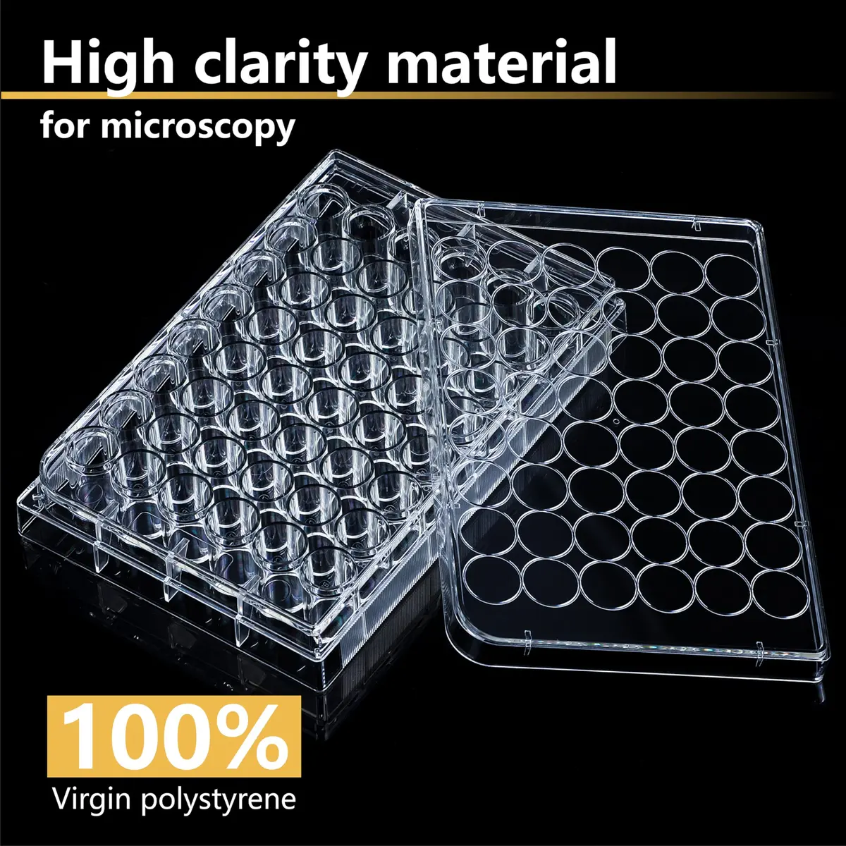 4E's USA 48 Well Cell Culture Plate with Lid | Tissue Culture Treated, Sterile, High Clarity (70-120 chars) - view 4