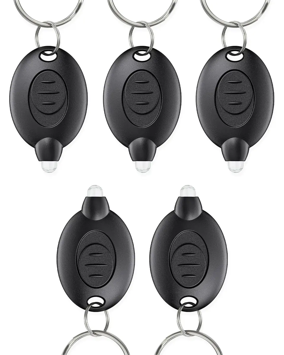Uniclife 5 Pack LED Keychain Flashlight | Ultra-Bright 12 Lumens, Portable & Durable - main product image