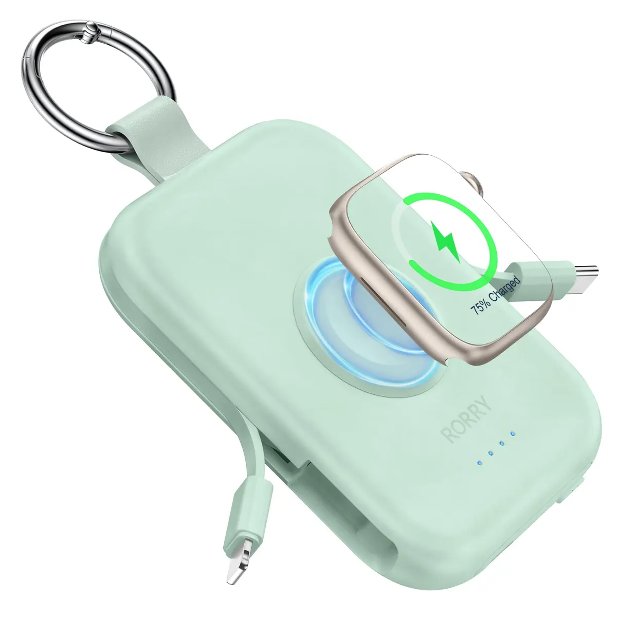 RORRY CharmGo Portable Charger 5000mAh | Compact Power Bank with Wireless Charging - main product image