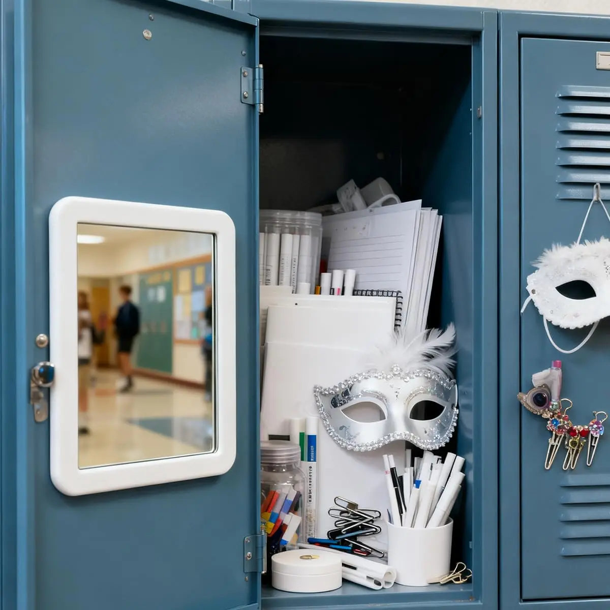 ARTLYMERS Locker Mirror Magnetic 5x7 Real Glass White | Compact Locker Accessory - view 6