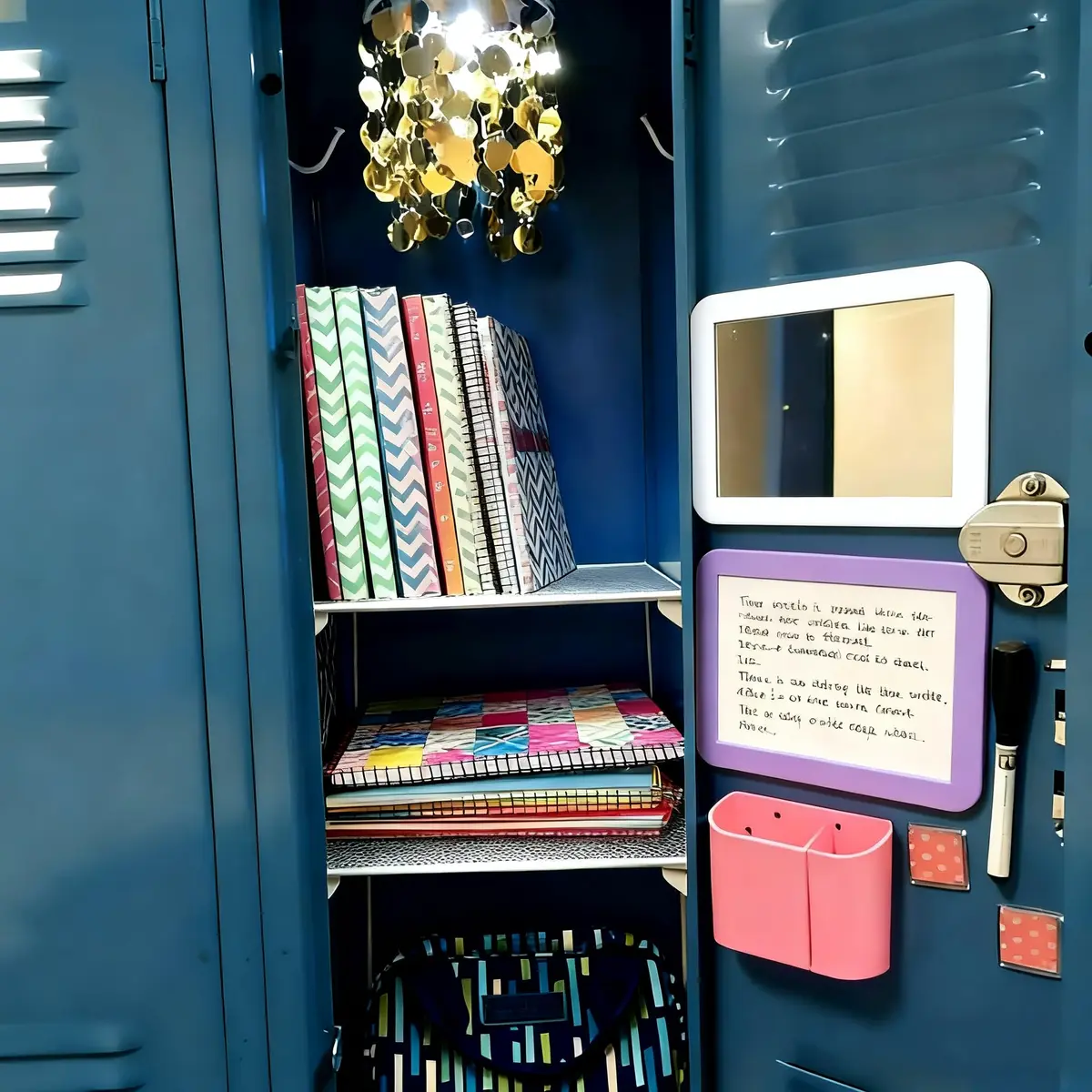 ARTLYMERS Locker Mirror Magnetic 5x7 Real Glass White | Compact Locker Accessory - view 2