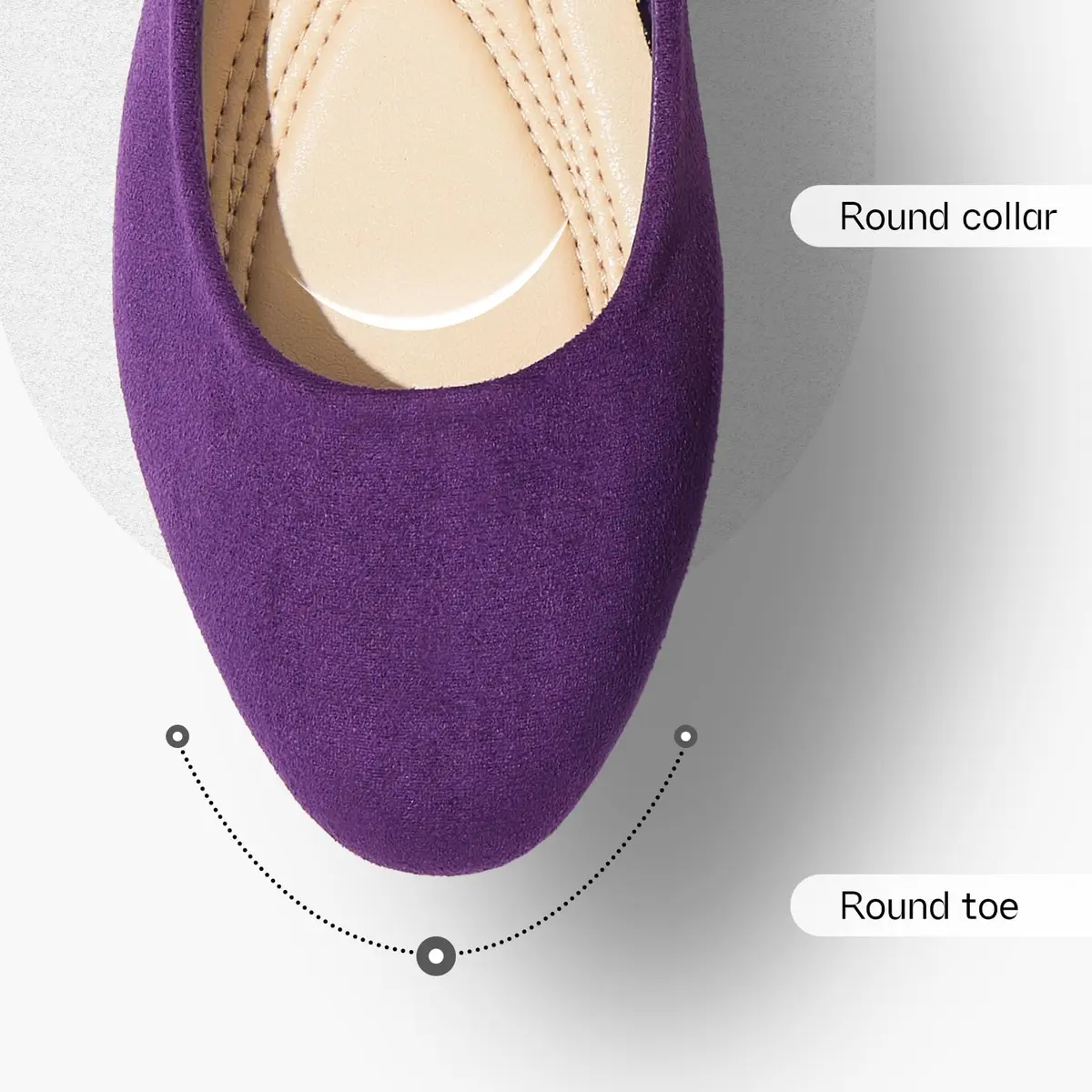 Shupua Flats for Women Round Toe Ballet Flats Work Shoes, Purple, Size 9 | Comfortable All-Day Office Wear - view 4