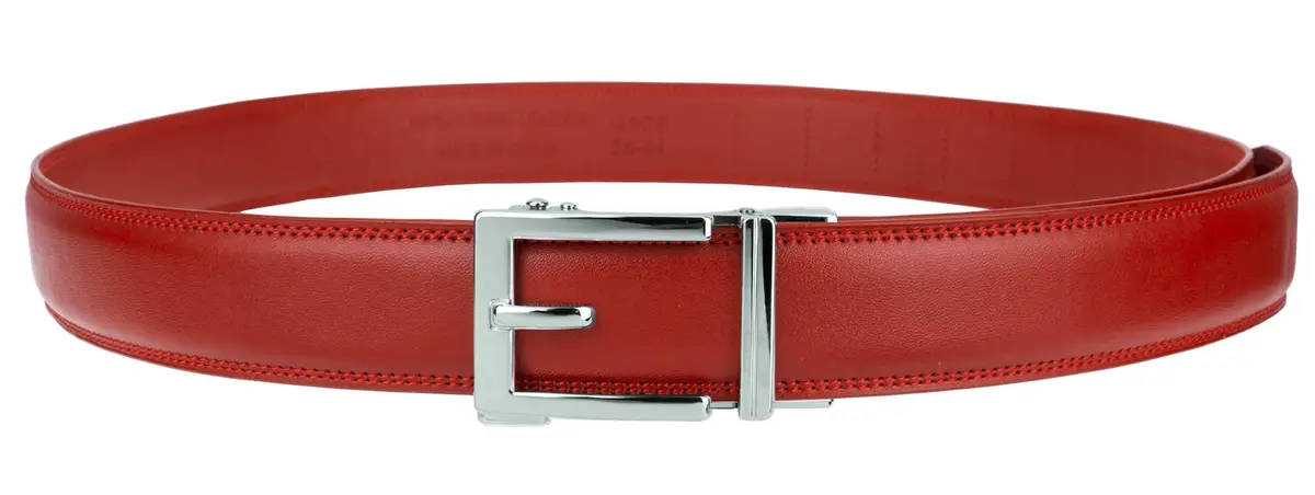 Gelante Ratchet Belt for men, Leather 1.3'' Adjustable Dress Belt in Red | Precise Fit & Trim to Size - view 3
