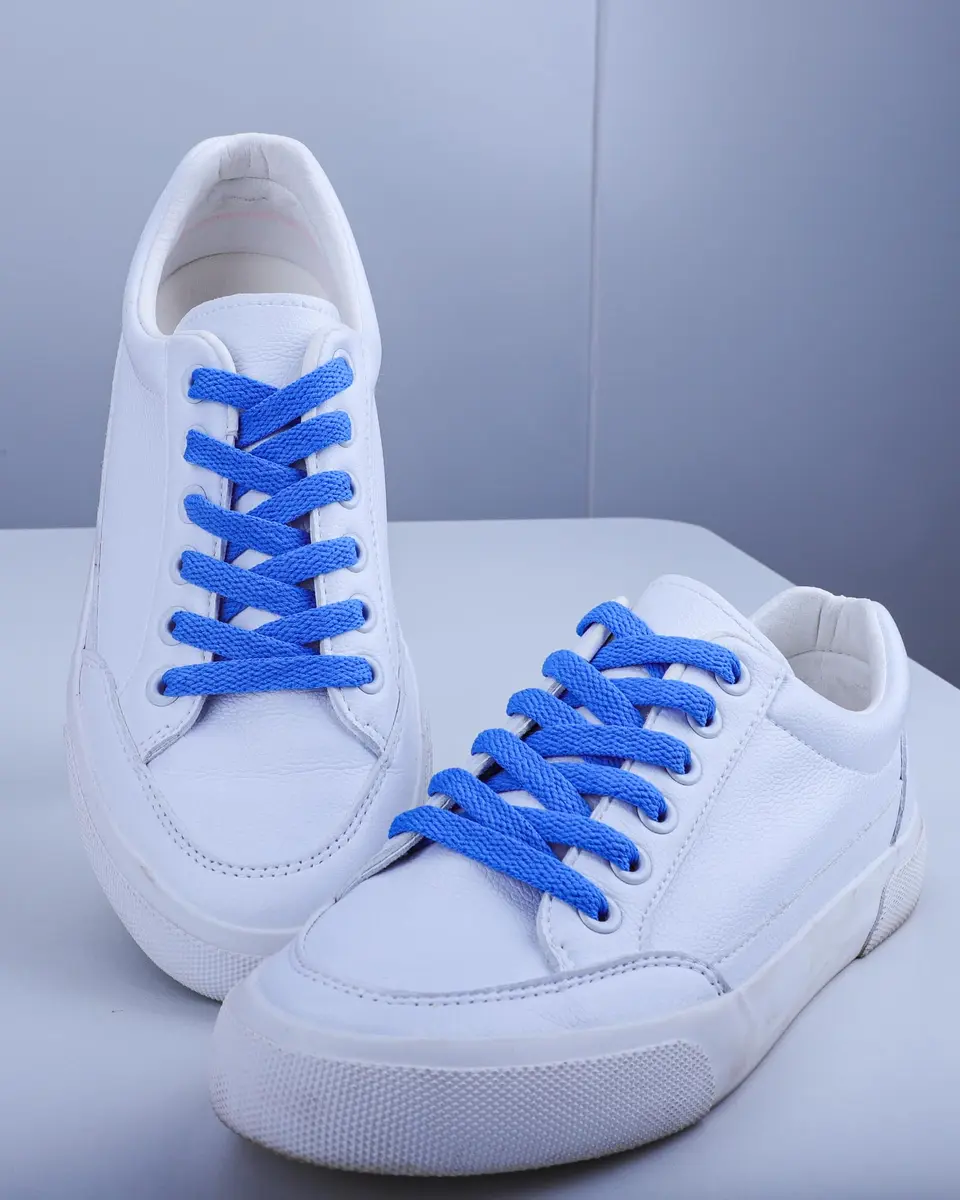 Teskyer Flat Shoe Laces for Sneakers, 55 Inch Sky Blue | Strong Braided Polyester, 4 Pairs, Versatile Fit - view 5