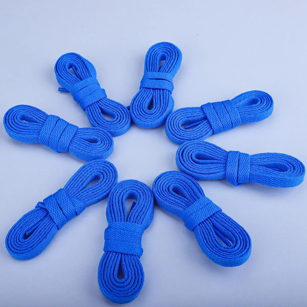Teskyer Flat Shoe Laces for Sneakers, 55 Inch Sky Blue | Strong Braided Polyester, 4 Pairs, Versatile Fit - view 8