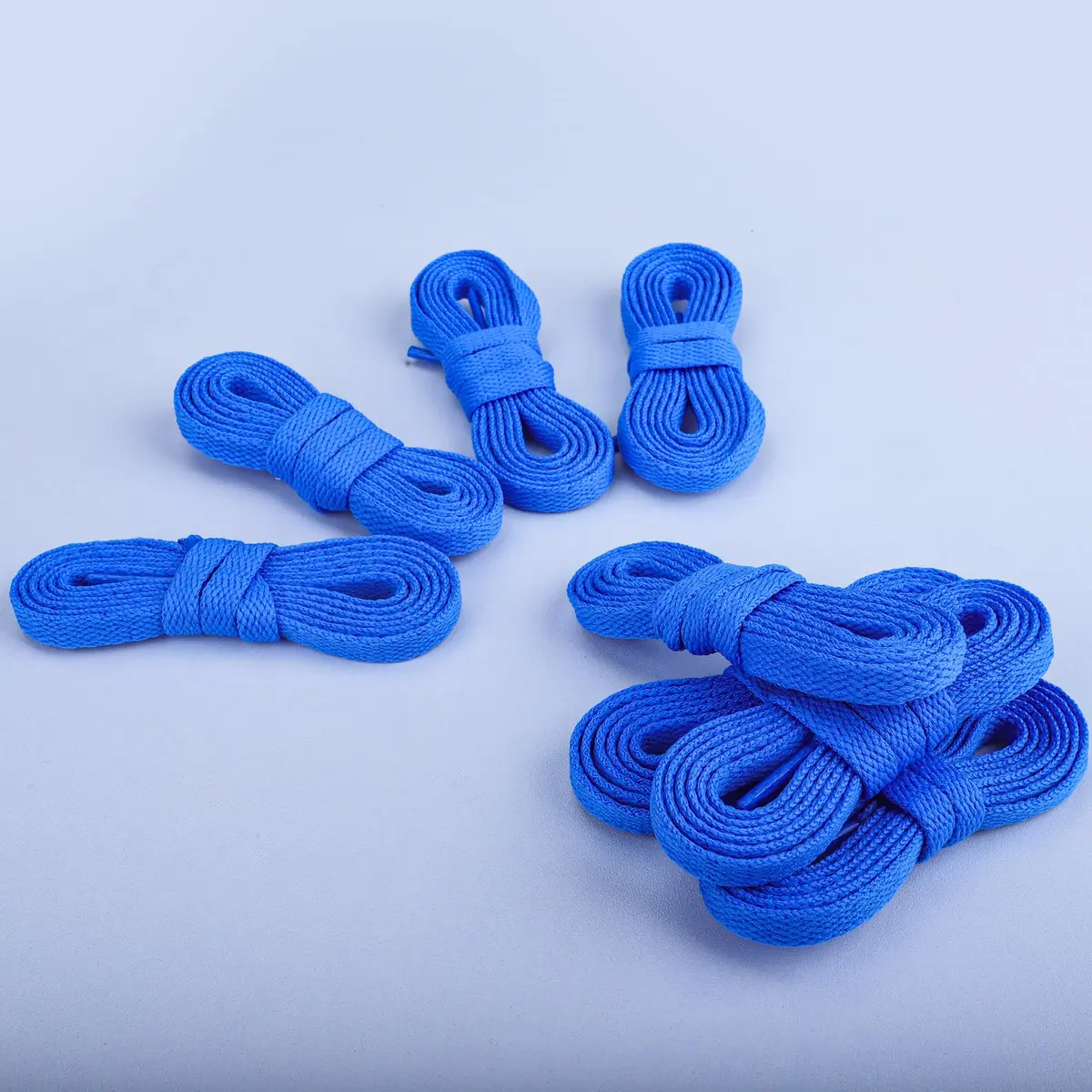 Teskyer Flat Shoe Laces for Sneakers, 55 Inch Sky Blue | Strong Braided Polyester, 4 Pairs, Versatile Fit - view 2