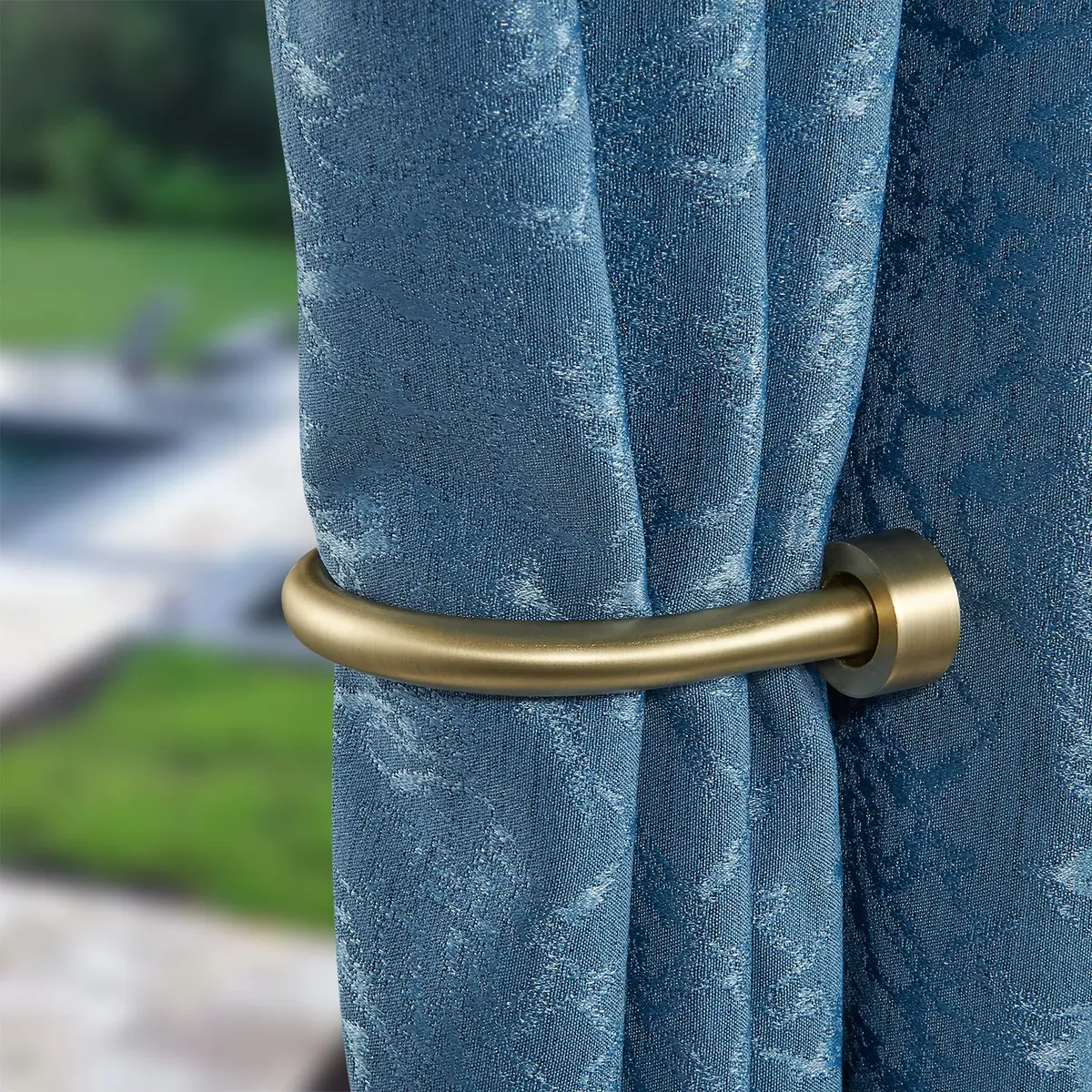 Mayrhyme Premium Curtain Holdback Set of 4 | Brass Finish, 18.5cm (7.28") Height, 11cm (4.33") Width - view 2