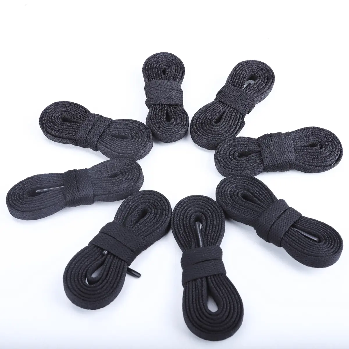 Teskyer Flat Shoe Laces 47 Inch Black | Durable Polyester, Universal Fit for Sneakers - view 2