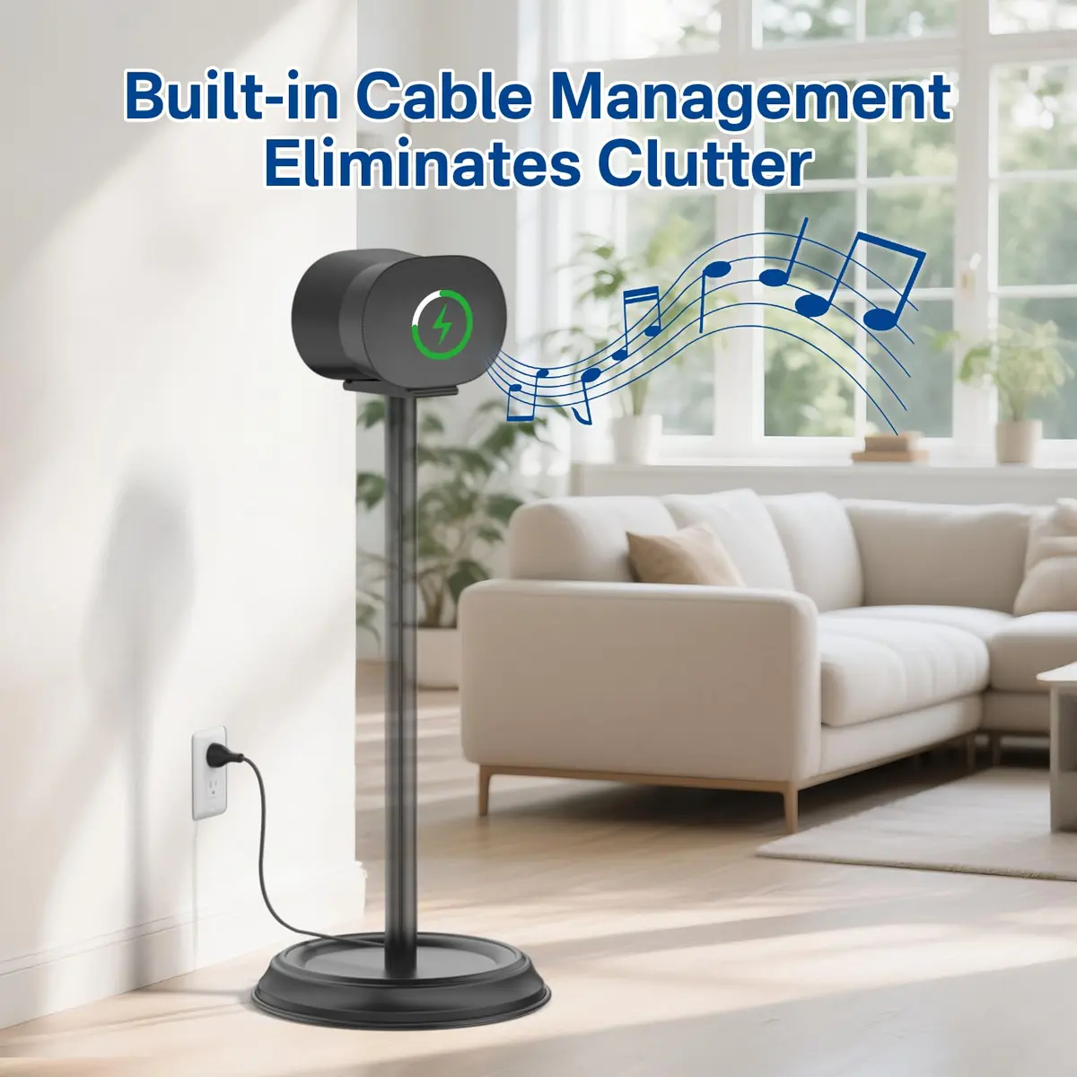 Chunxiao Heavy-Duty Speaker Stand Pair for Sonos Era 300, 39.4 inches | Secure Mounting with Cable Management - view 4