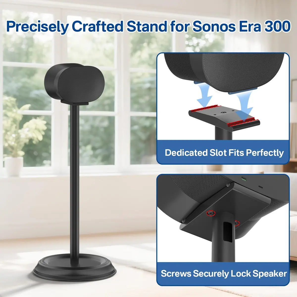 Chunxiao Heavy-Duty Speaker Stand Pair for Sonos Era 300, 39.4 inches | Secure Mounting with Cable Management - view 2